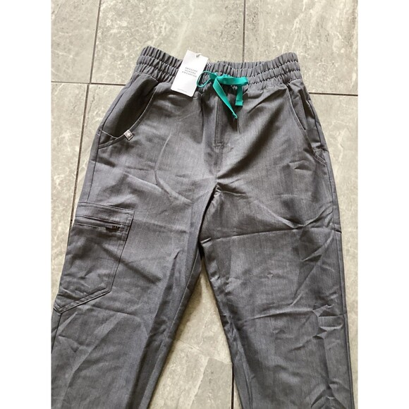 FIGS Scrub Pants Womens XS Petite Gray Zamora High Waisted Jogger Cargo Pockets - Picture 2 of 6
